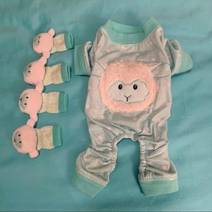 XXS Bond & Co. Lamb Pajama Set Dog Clothing